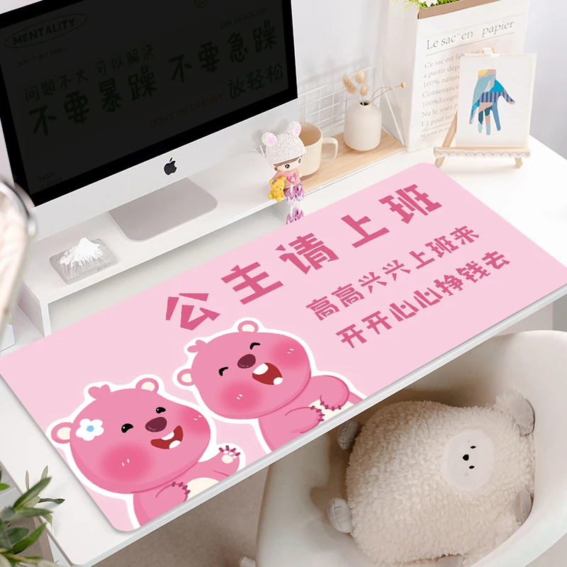 loopy露比鼠标垫公主请上班小海狸超大号电脑键盘办公书桌护腕垫