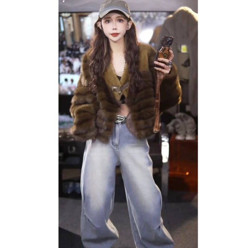 【星宝宠粉专属】皮毛一体欧貂绒外套24323