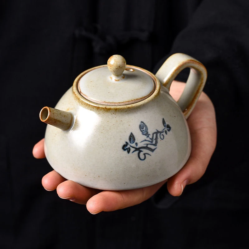 文檐阁 草木灰藤花仿古功夫泡茶壶提梁单壶陶瓷家用壶