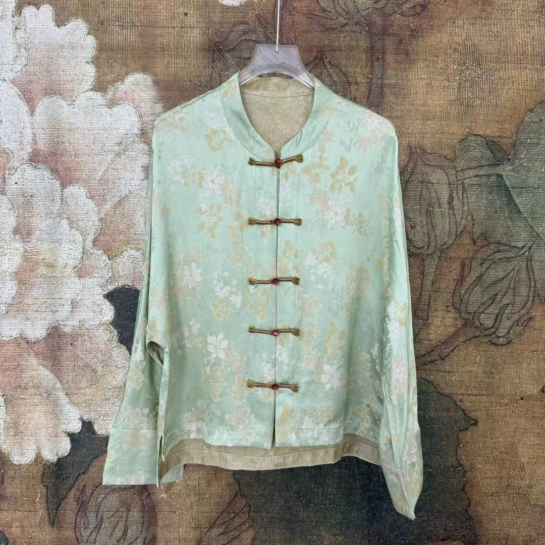 0362国风新中式宽松立领提花外套