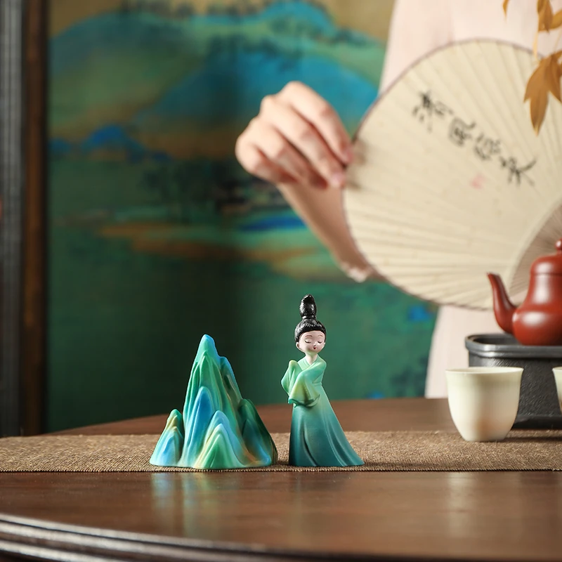 只此青绿茶宠变色摆件可养茶台茶桌茶玩笔架茶室书房家居精品装饰