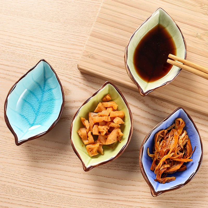 快勤创意陶瓷树叶小盘子家用多功能醋碟调味餐菜碟高颜值餐具碗盘