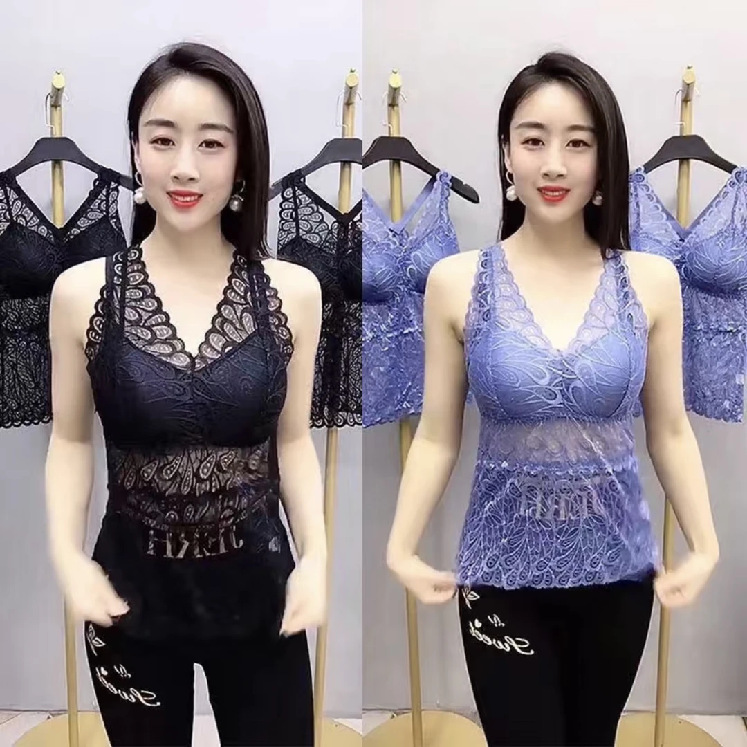 81966蕾丝吊带美背时尚洋气性感百搭美背背心