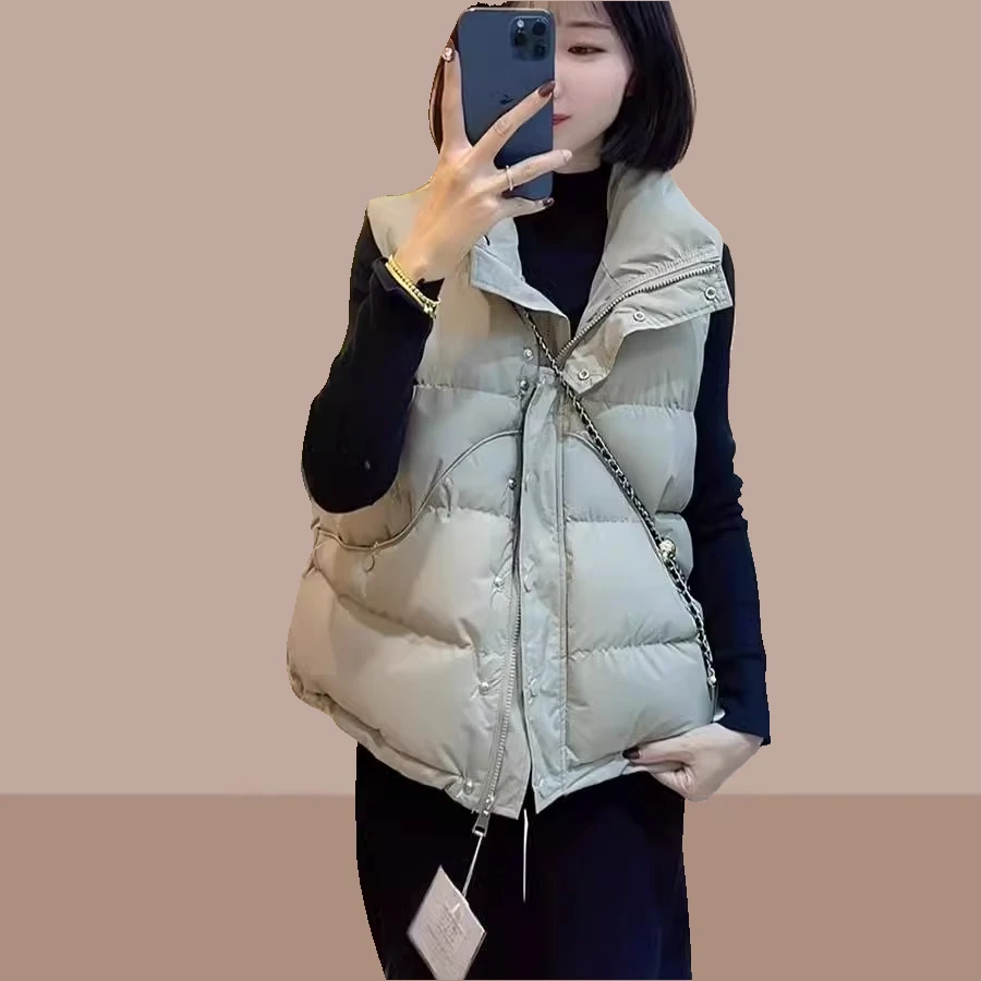 200斤特大码欧版马甲女秋冬高级感洋气百搭马夹外穿保暖棉服外套