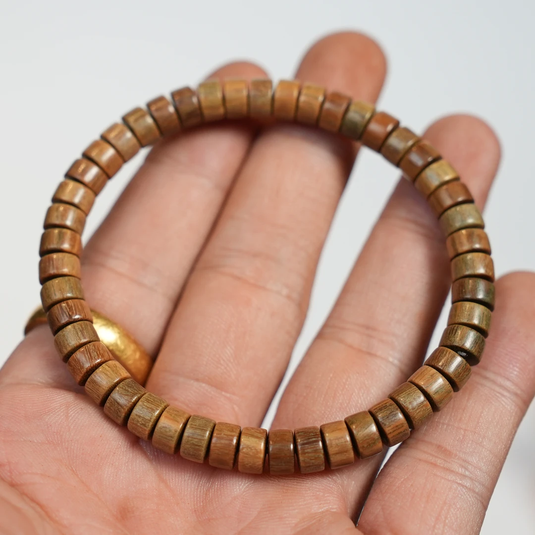 绿檀老料药片珠4*7MM款