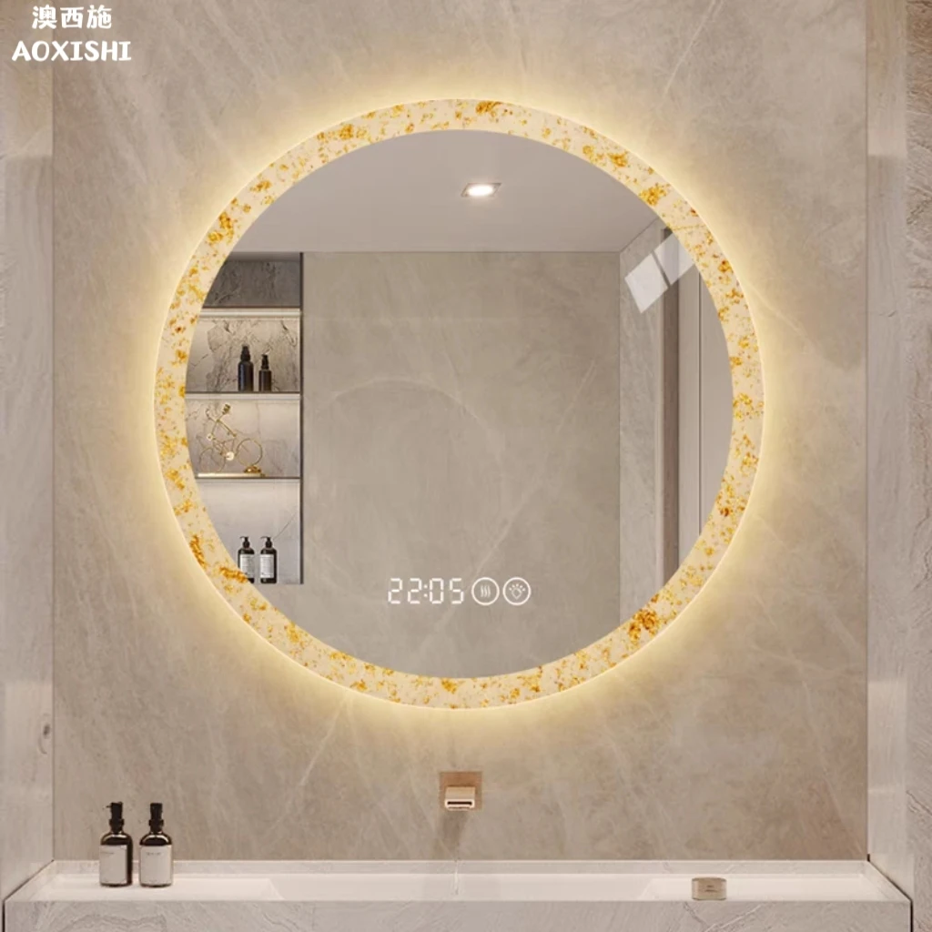 澳西施圆形智能浴室镜防雾壁挂化妆镜亚克力挂墙镜卧室网红圆镜