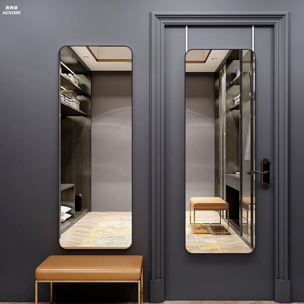 澳西施门后镜家用自粘全身镜挂墙穿衣卧室挂门壁挂式衣帽间试衣镜