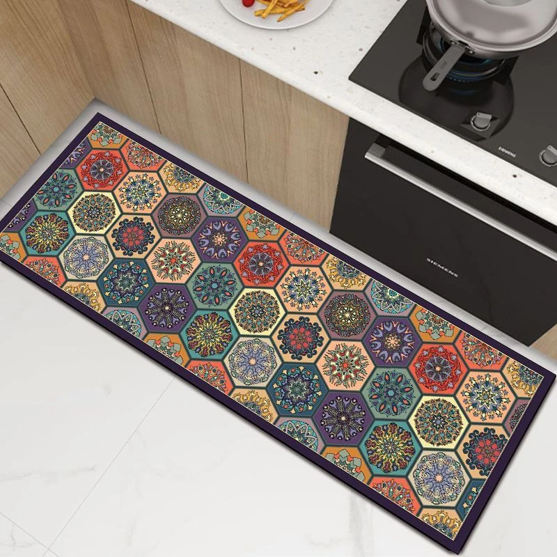 厨房餐厅地垫床边毯门口进门吸水防滑可水洗家用地毯耐脏长条yj