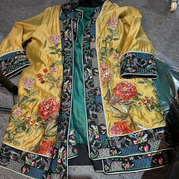 6325#《大袍子》重工国服百万针刺富贵刺绣外套新中式百搭宽松网红