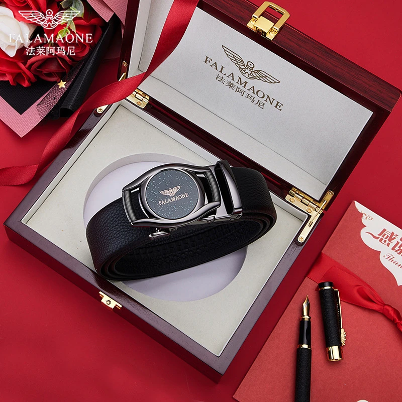 法莱阿玛尼时尚男真皮腰带经典牛皮裤带年轻人男款男朋友裤腰带