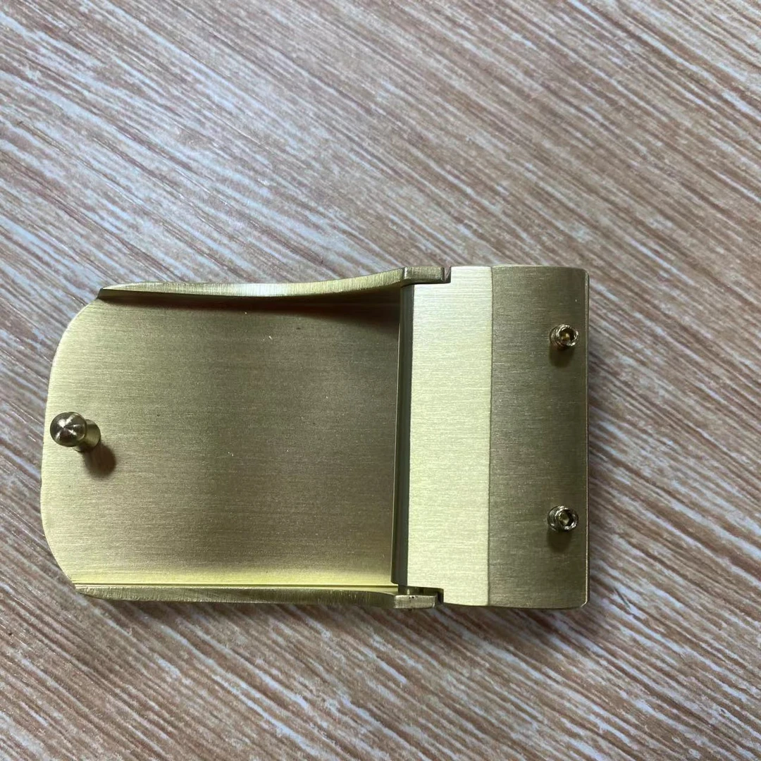 【打孔带尾夹款】皮带头男自动扣实心黄铜裤带扣头3.5耐磨腰带头