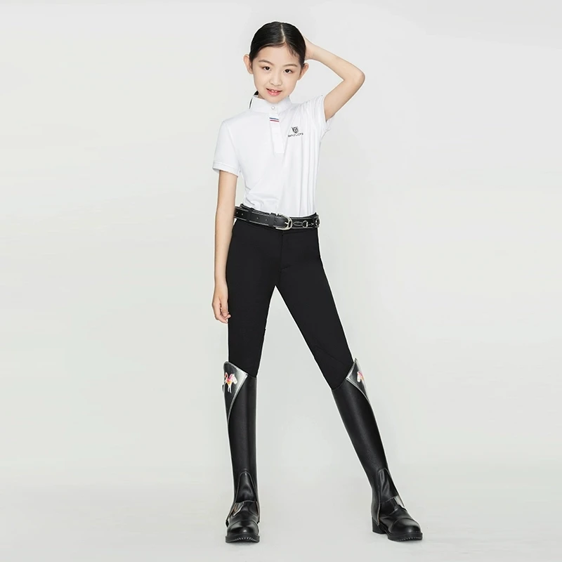 春夏马术裤儿童马术马裤舒适透气修身骑马裤女服装男八尺龙马具