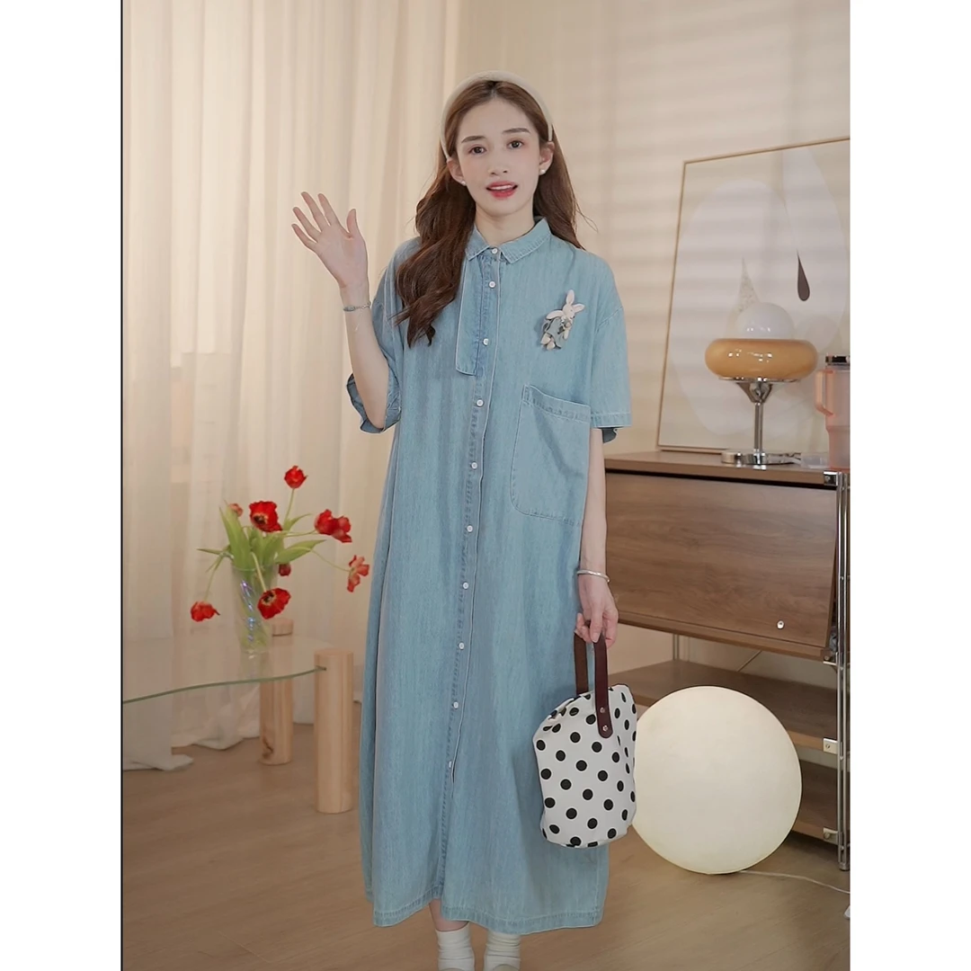 田田家 | 单宁连衣裙 小众设计感夏季新款牛仔连衣裙宽松休闲显瘦