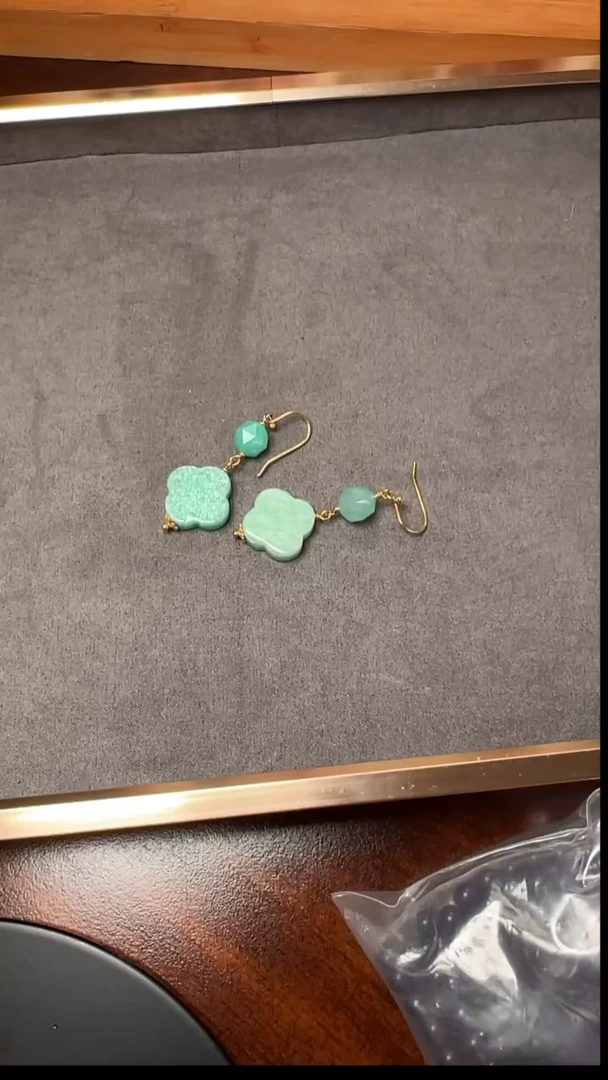 【闪购商品】天河石耳饰未镶嵌DIY多样式随机发一对