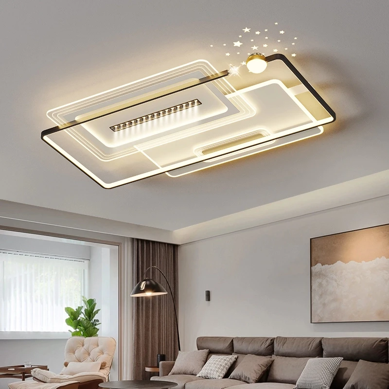 新款创意星空投影吸顶灯全光谱护眼单独客厅灯主卧室书房间圆形灯