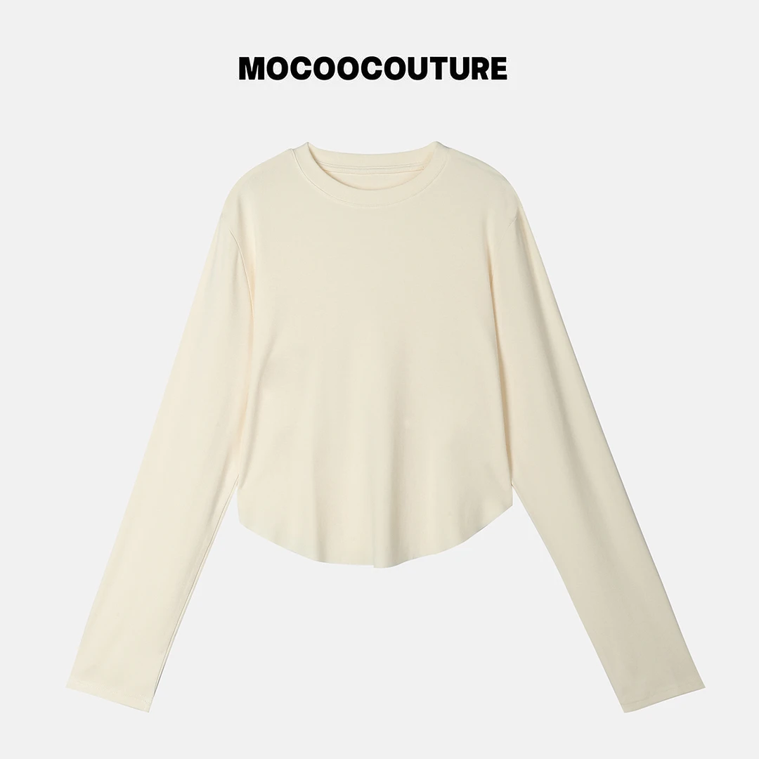 奶油黄 简约基础T恤  22118长袖