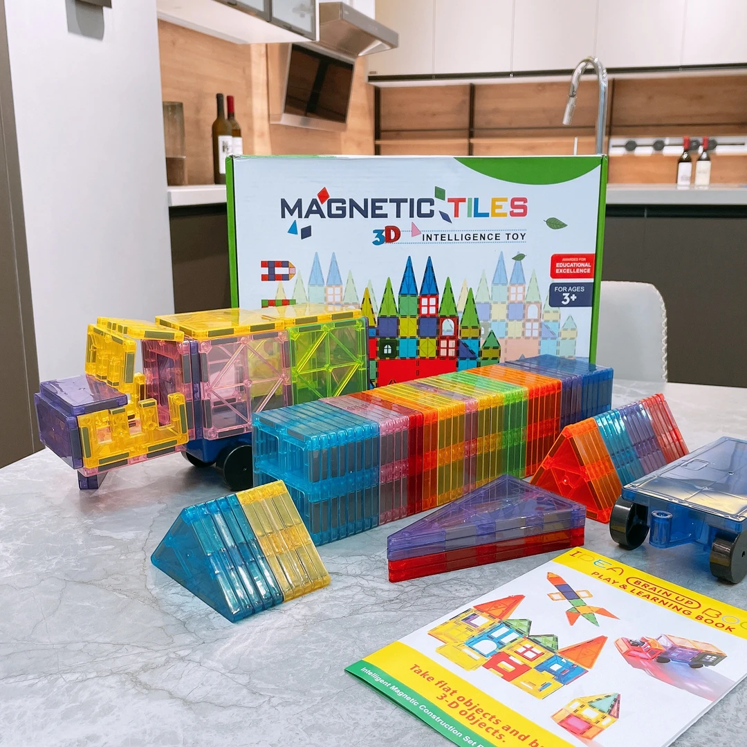 儿童磁力片拼装DIY磁性片拼搭积木彩窗男孩女孩宝3-6益智玩具磁铁