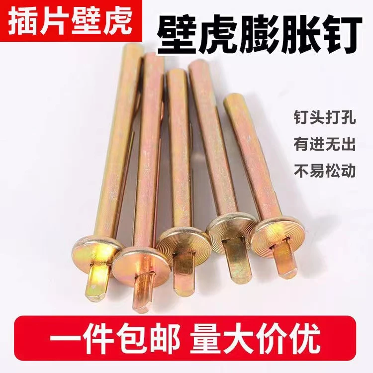 插片壁虎水泥墙快速打入式膨胀螺丝敲击式膨胀壁虎钉6mm锤击
