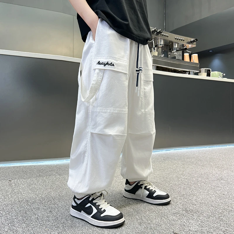 男童裤子夏季薄款防蚊裤2024中大童休闲长裤宽松儿童夏装洋气宽松