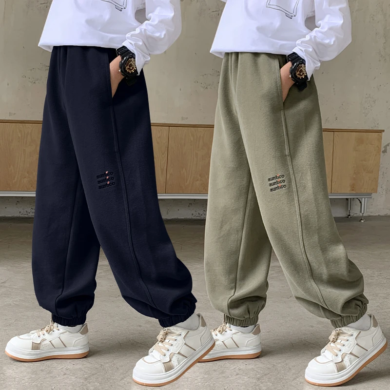 男童卫裤春秋宽松2025中大童休闲长裤宽松儿童秋冬运动裤子加绒潮