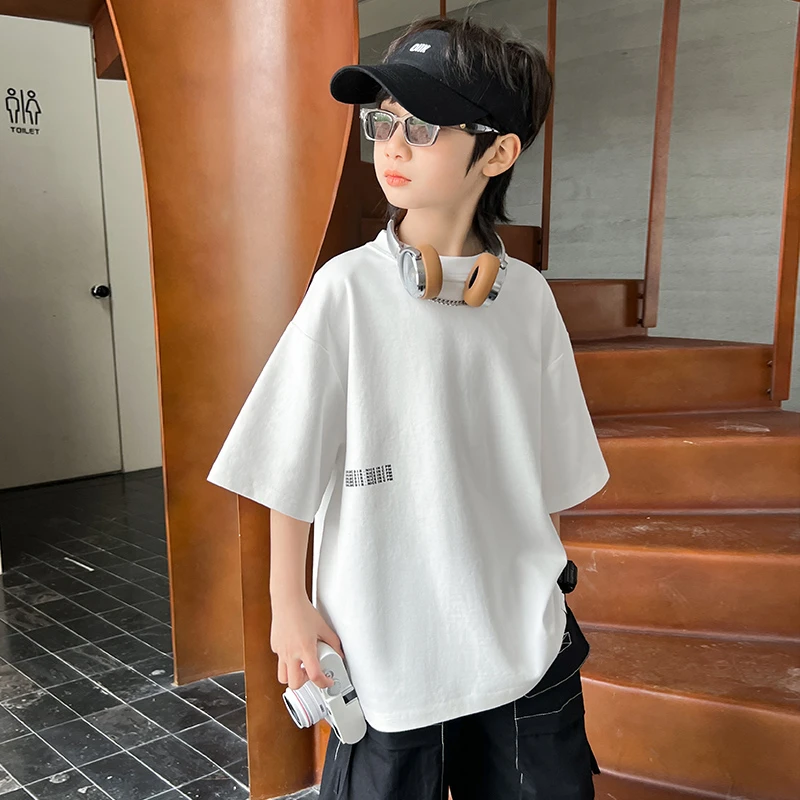 男童短袖t恤夏季薄款2024中大童休闲韩版上衣儿童夏装半袖洋气潮5