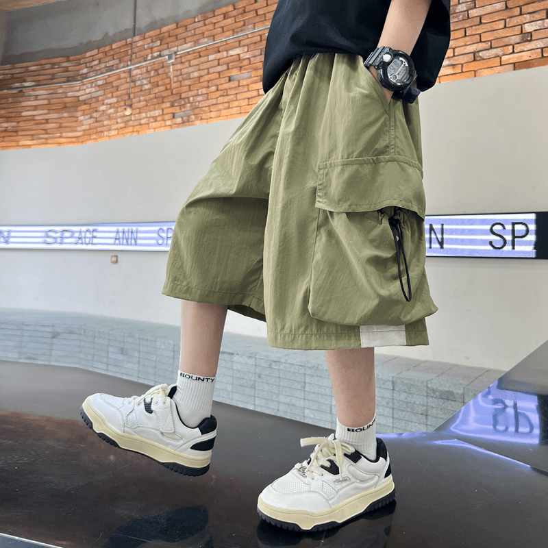 男童短裤夏季薄款过膝2024中大童休闲韩版七分裤宽松儿童工装中裤