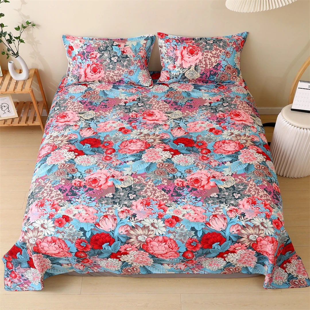 【床上三件套】四季通用斜纹棉学生宿舍床上用品双人床单枕套三件套