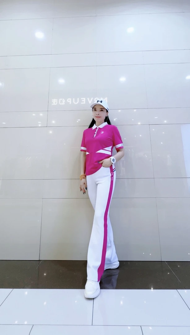 2024新款中袖梅洛粉/佳木斯运动服/显瘦/百搭/拼色/透气/速干/
