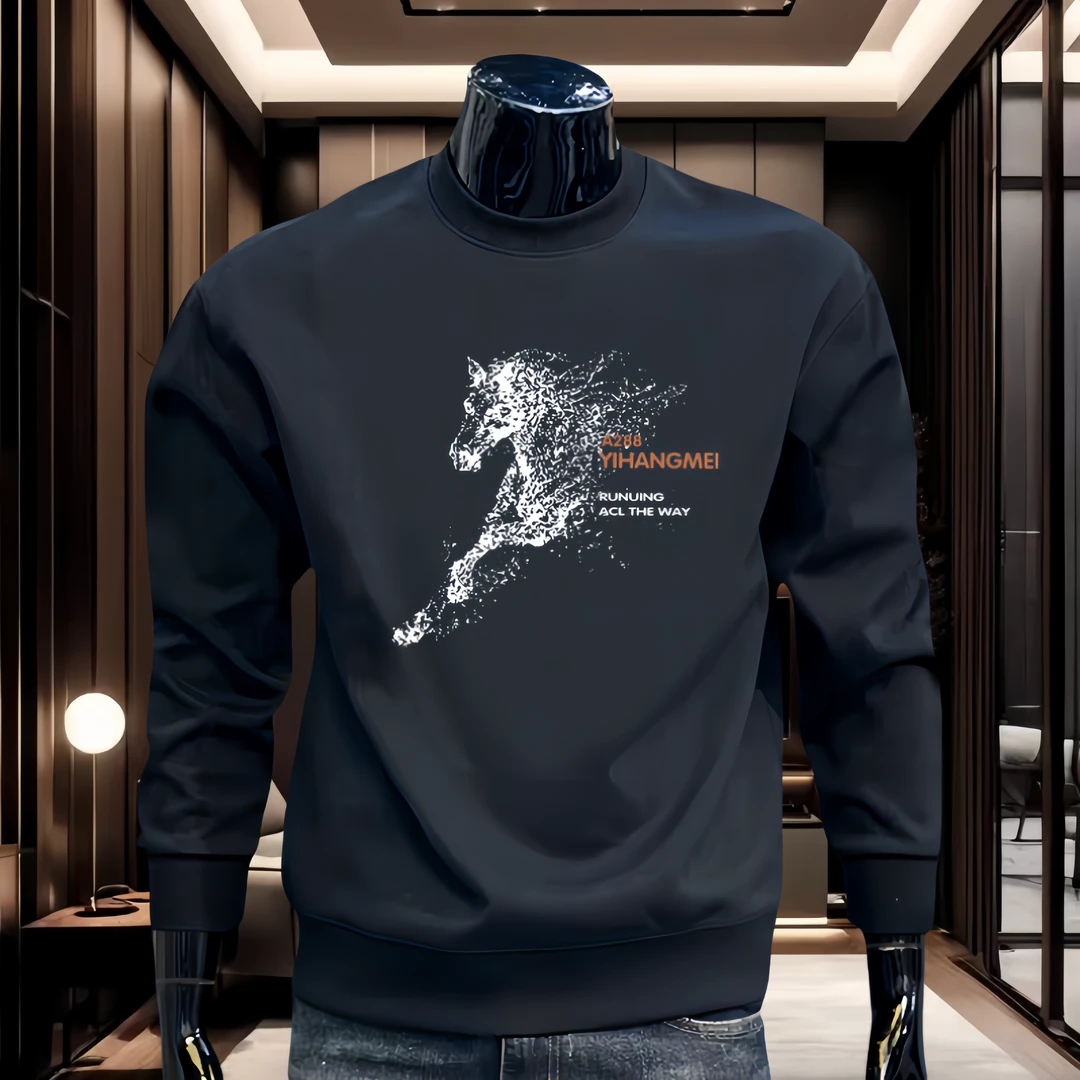 2024秋冬新款轻奢潮牌卫衣男士休闲长袖打底时尚韩版潮流圆领上衣