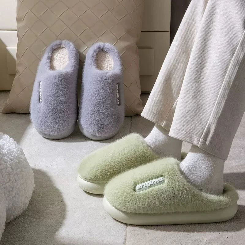 时尚舒适百搭洋气潮流保暖软底冬天毛绒拖鞋