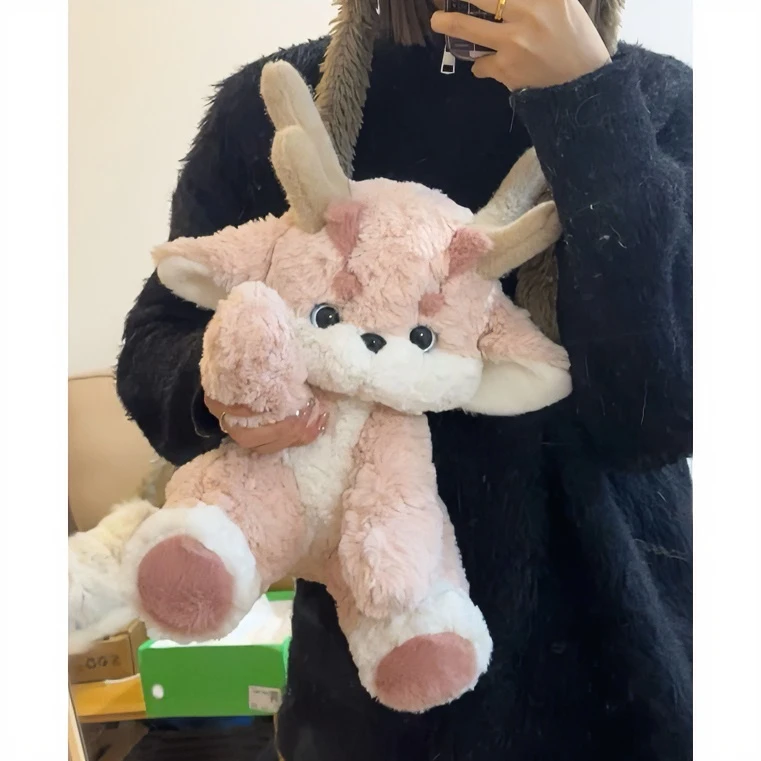 生肖小粉龙毛绒玩偶公仔陪睡送女生新年生日礼物可爱睡觉晚安抱枕