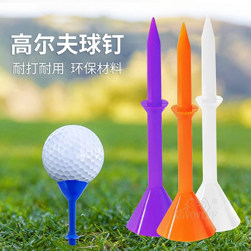 高尔夫球钉80mm开球T彩色塑料材质球座30支装杯型球托耐打球tee