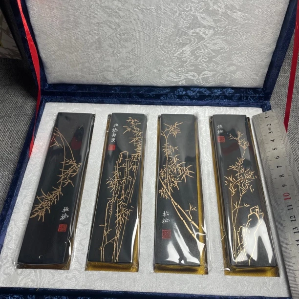 郑板桥竹子套墨 竹报平安套墨歙县老胡开文徽墨