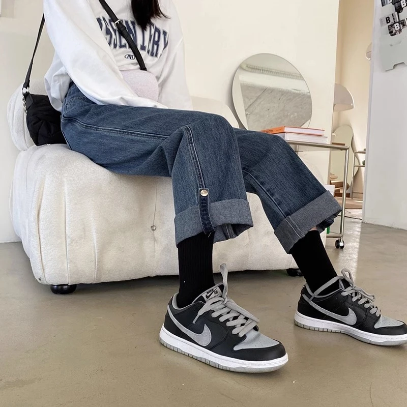 孕妇牛仔裤春秋外穿宽松直筒阔腿裤秋冬加绒加厚打底裤小个子长裤