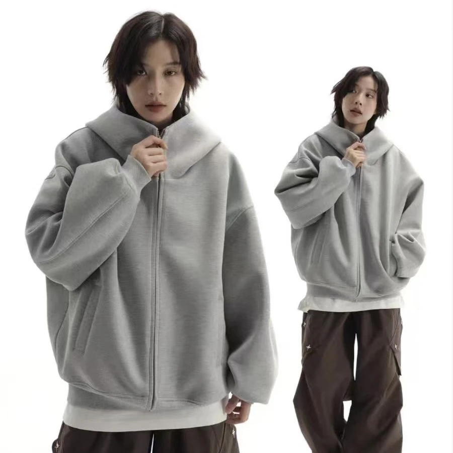 【慌慌】休闲百搭连帽卫衣开衫加绒加厚男女同款卫衣外套