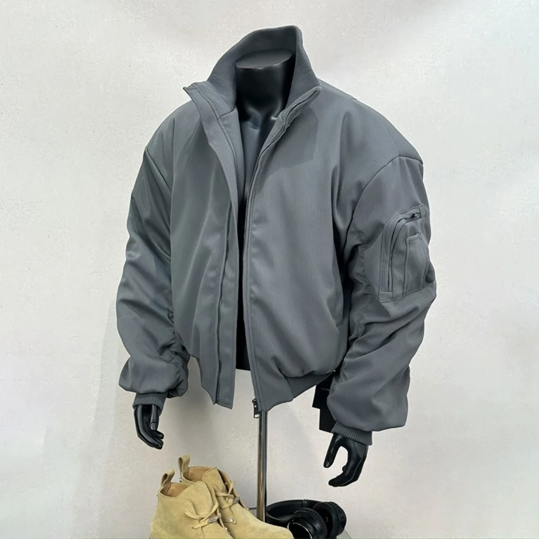 【慌慌】立领飞行员夹克冬季加厚短款棉服百搭外套男女同款 M73