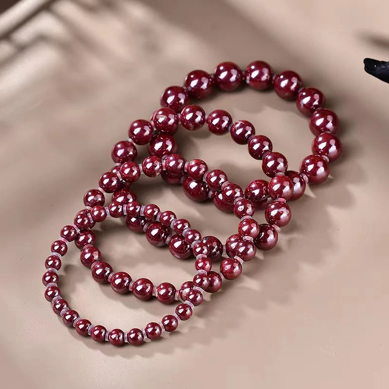 天然辰砂朱砂原矿10mm正品高含量手串男女同款