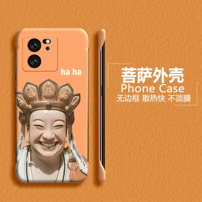 恶搞菩萨红米k60至尊版手机壳无边框半包超薄新款防摔男女散热套