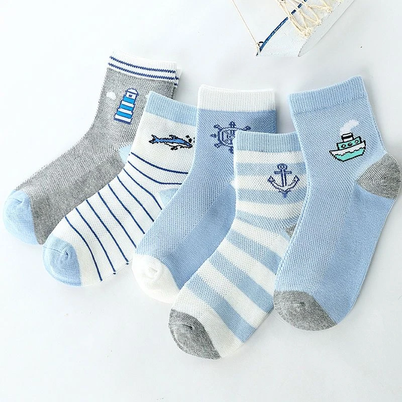 儿童短袜夏季网眼帆船中大童春夏亲肤薄款吸汗透气网眼学生袜