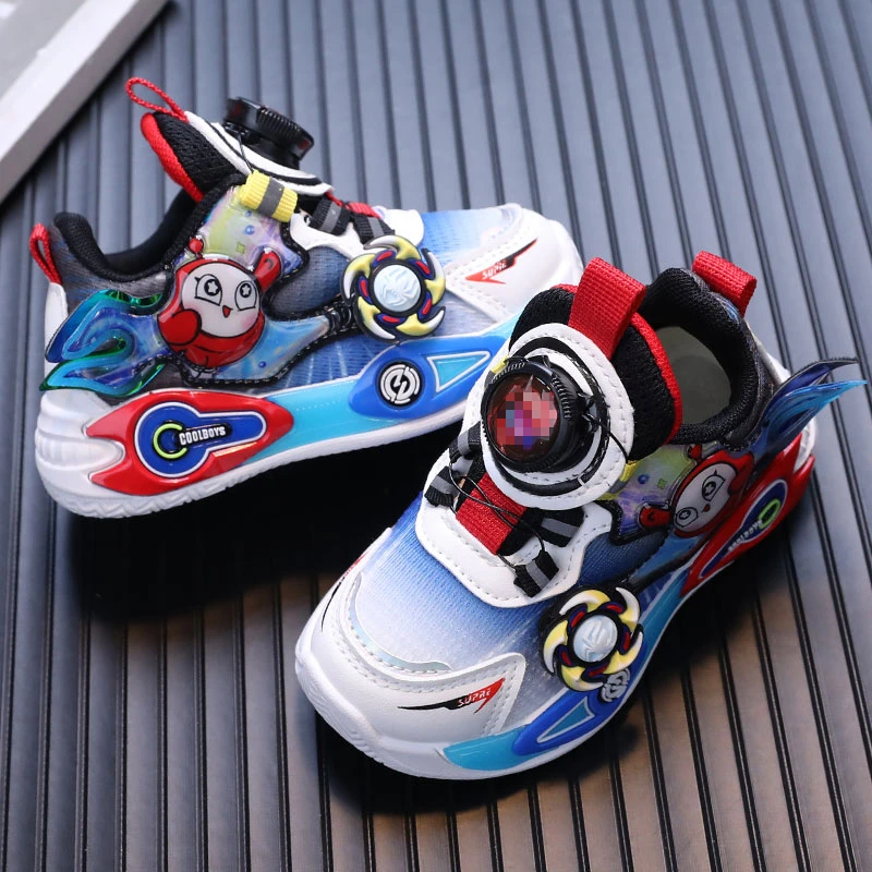 2024春秋新款儿童运动鞋1-3-6岁男童时尚休闲鞋旋转纽扣潮流款