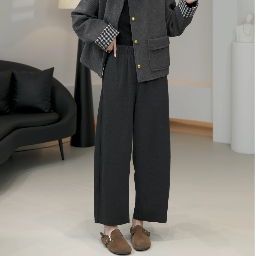 【薇薇绮】高腰直筒休闲裤遮跨显瘦百搭九分裤 W685