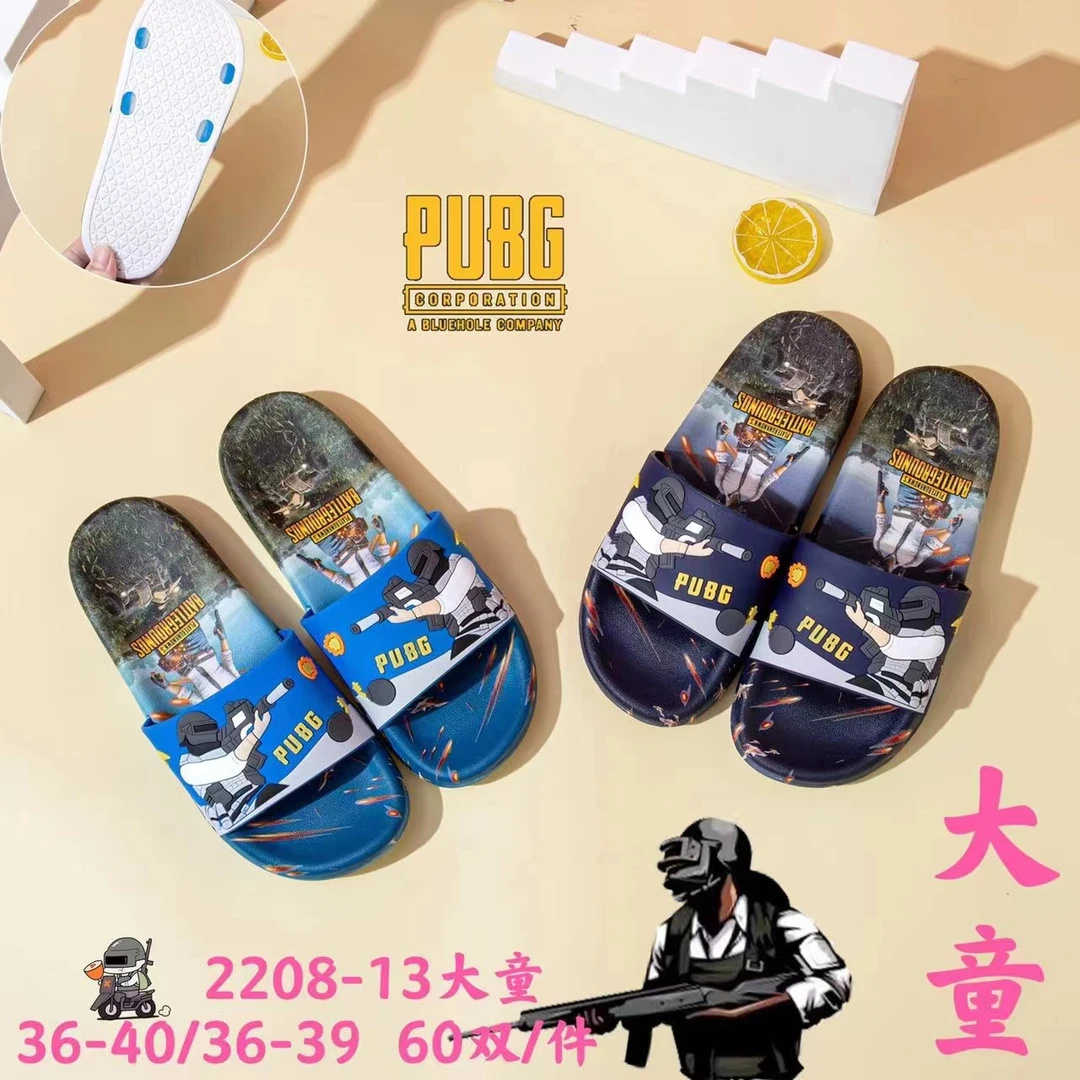 男童卡通软底防滑拖鞋，两种颜色选择