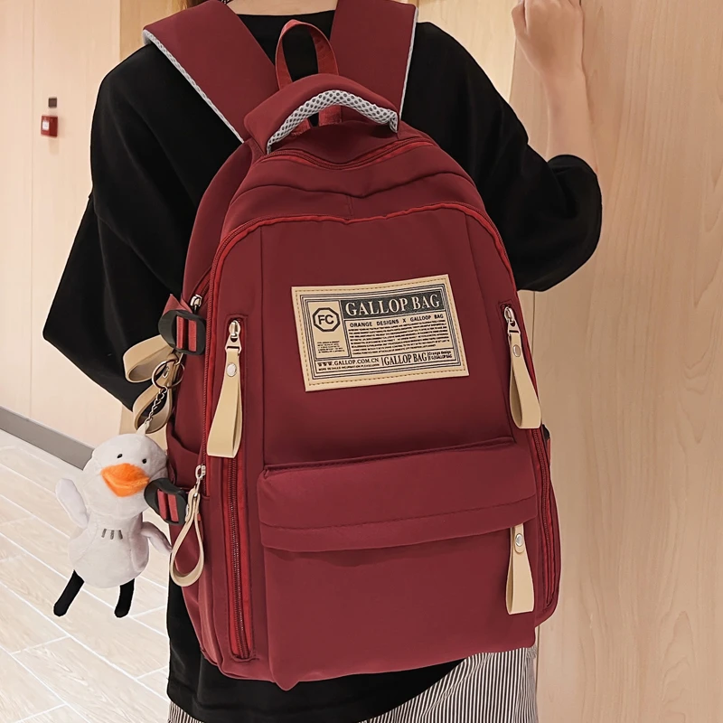 书包女大学生大容量ins森系百搭背包推荐初中生高中生双肩包潮酷