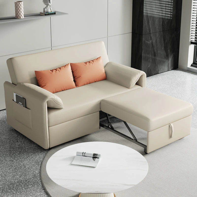 沙发床可折叠储物家用单人双人折叠床大象耳朵皮艺免洗一体床两用