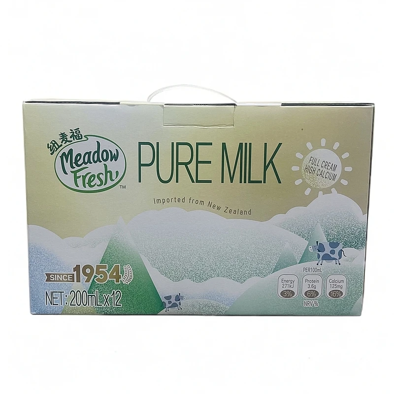 纽麦福全脂高钙纯牛奶200ML*12/箱