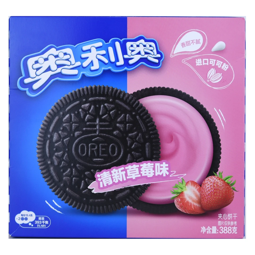 奥利奥清新草莓夹心饼干388克/盒
