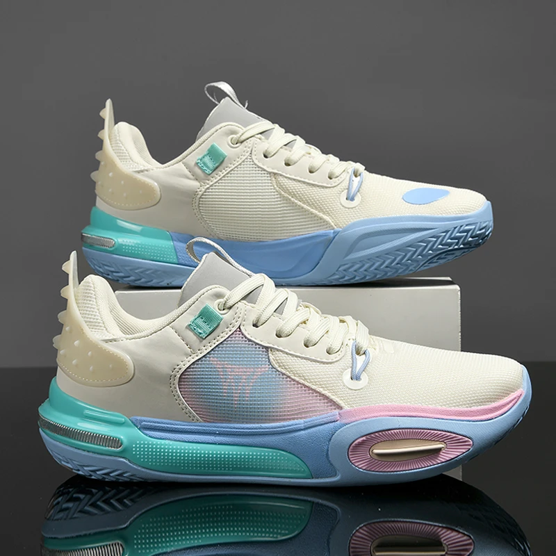 篮球鞋男夏季百搭透气减震跑步鞋摩擦有声音专业男生球鞋休闲鞋男