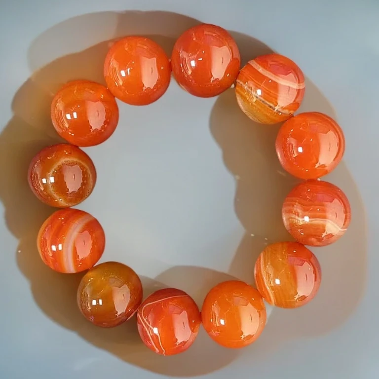 18MM鸽血金缠丝玛瑙手串7A品质天然珠宝玉石精美单圈多样性发一件