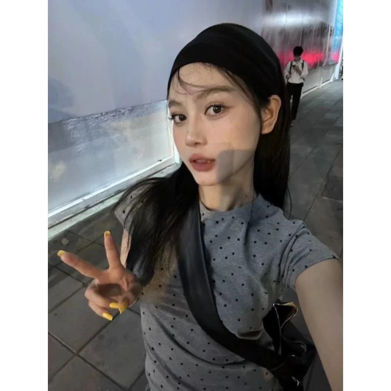 TX4074 【辣妹子】新款休闲百搭显瘦波点体恤女  54