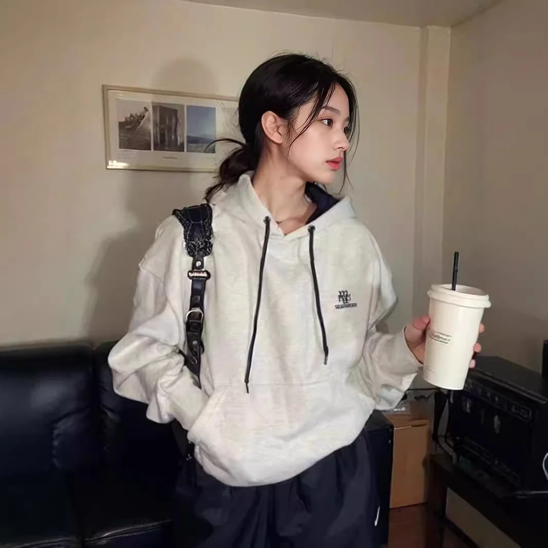 TX4238 R*S家品质 2024秋款慵懒风设计小众刺绣套头连帽卫衣女 62